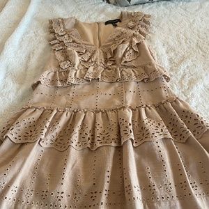 Tan eyelet BCBGMaxazria dress
